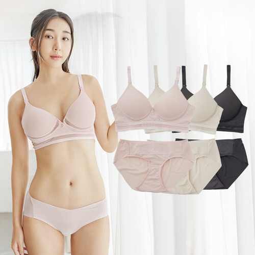 수유브라 몰입 일체형 임산부 속옷 수유 브라 팬티 세트 - 상세 이미지 2