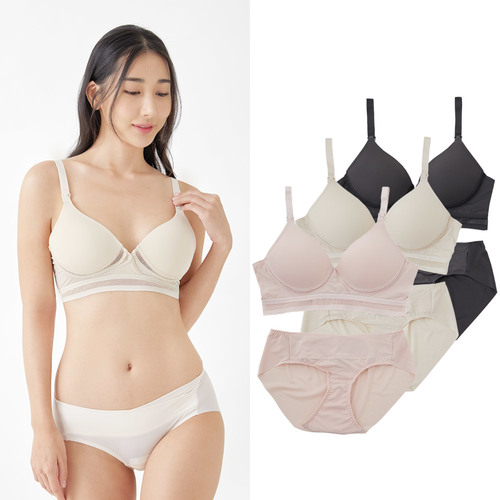 수유브라 몰입 일체형 임산부 속옷 수유 브라 팬티 세트 - 상세 이미지 4