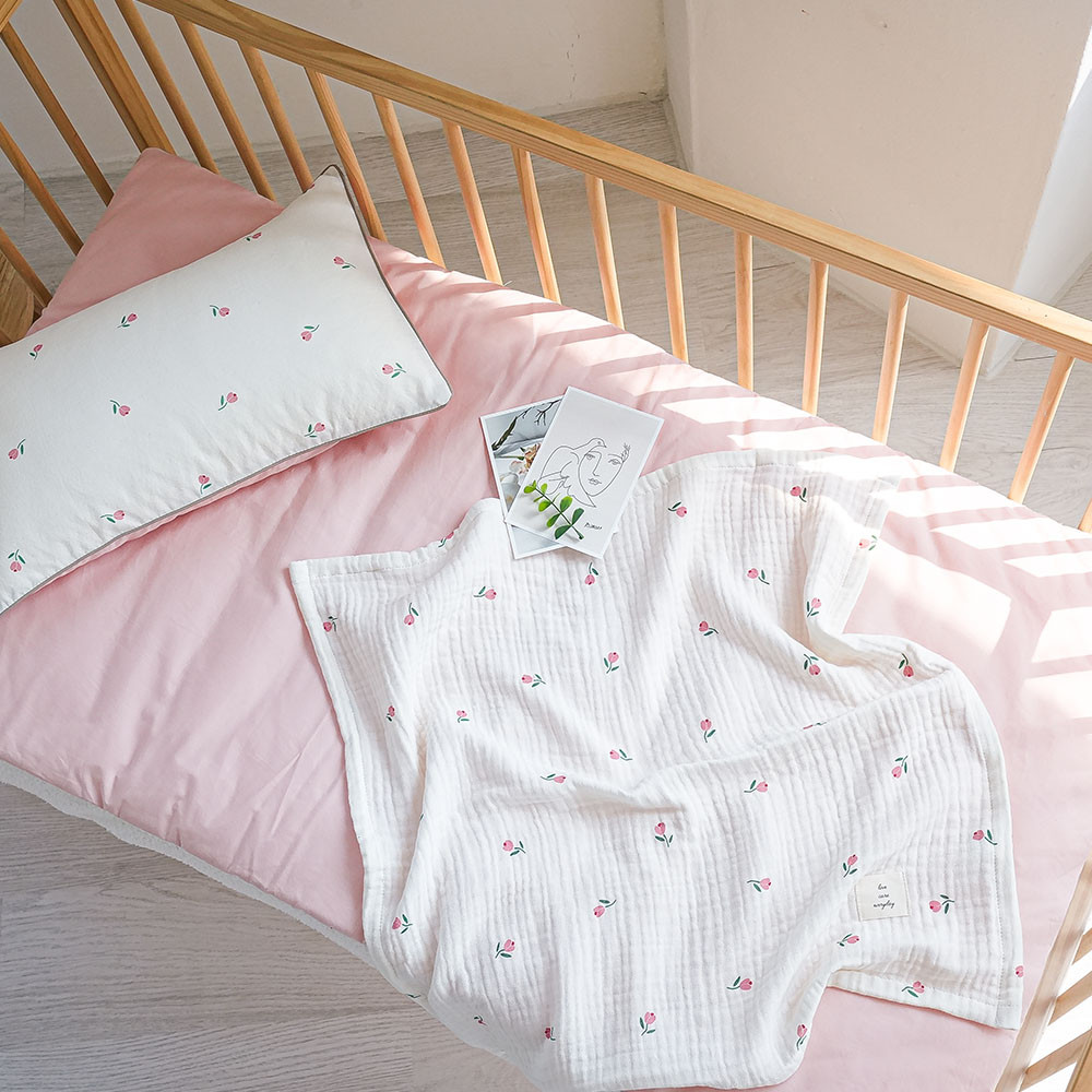 마롤로뜨 30수 순면 어린이집 낮잠 패드 + 이불 + 베개 4종SET 신생아 세트