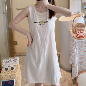 캡내장 여름 잠옷 원피스 파자마 임산부 냉감 나시 실내복 여성홈웨어 착용 후기 | 사이즈/핏 총정리 - 상품 이미지 3