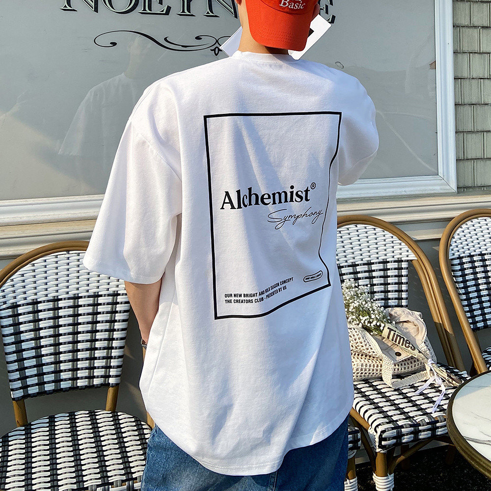 1+1 남자 오버핏 박스 레터링 커플 여름 쿨 냉장고 반팔티 - 상세 이미지 3