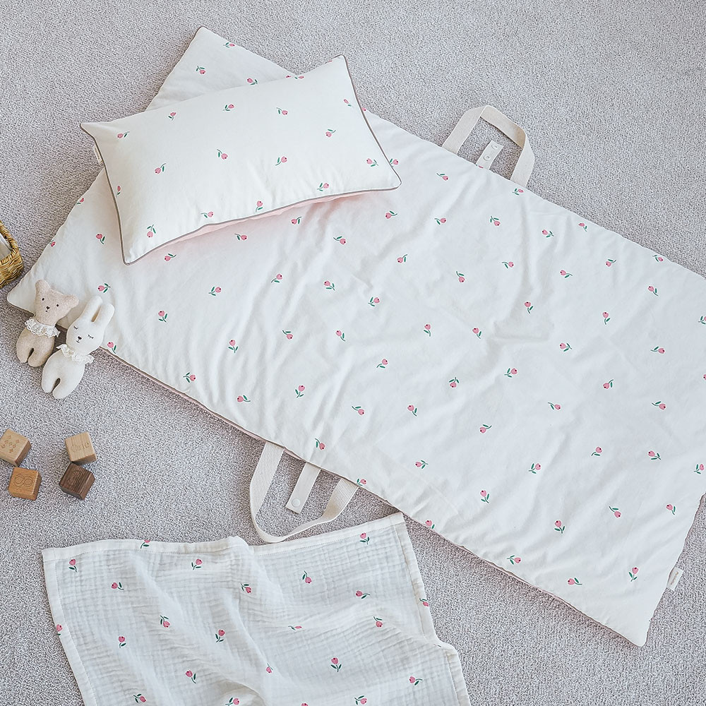 마롤로뜨 30수 순면 어린이집 낮잠 패드 + 이불 + 베개 4종SET 신생아 세트