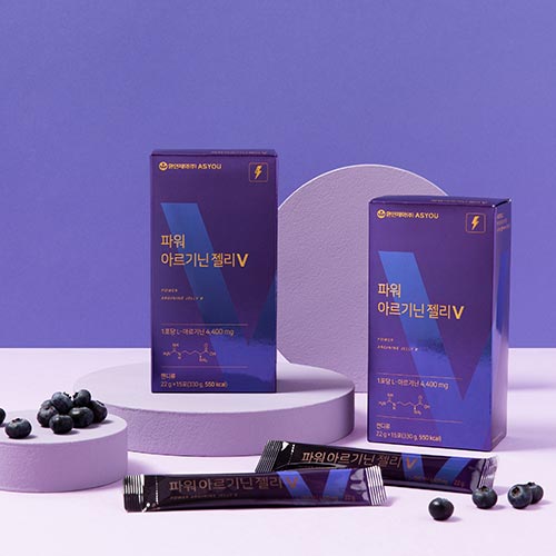 애즈유 고함량 L-아르지닌 4400mg 함유 파워 아르기닌 젤리 V 15포 2박스 - 상세 이미지 2