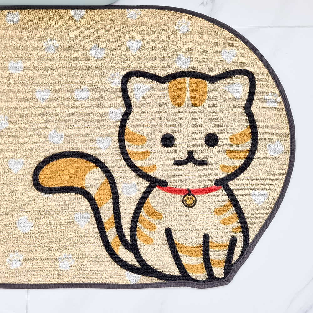 코메샵 사막화방지매트 고양이 호두 디자인 화장실 매트 가로형 90x60cm 이미지 8