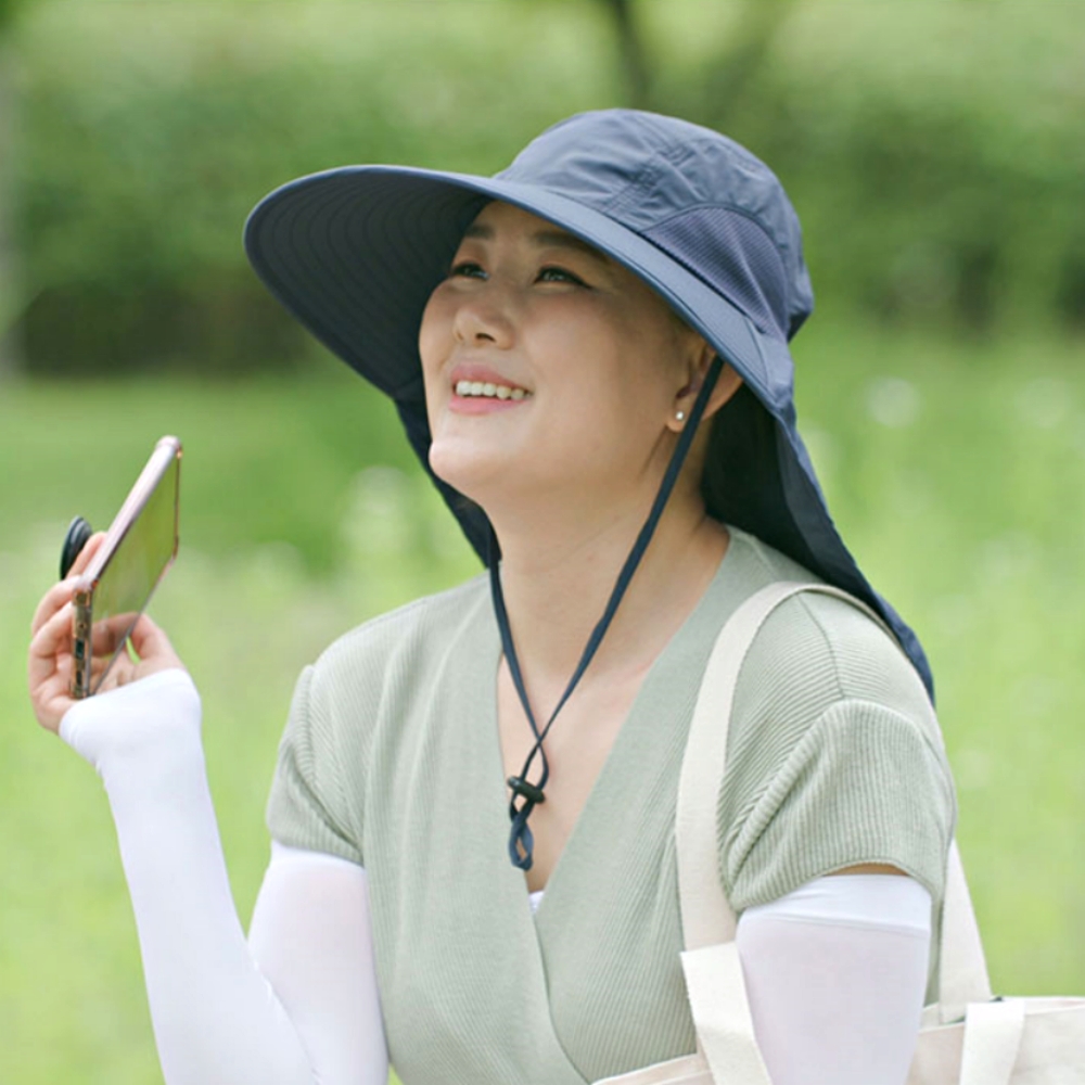 쓰고 가리고 365 썬캡 햇빛가리개 창모자 팔토시 세트 여름모자 선캡 자외선차단 - 상세 이미지 2