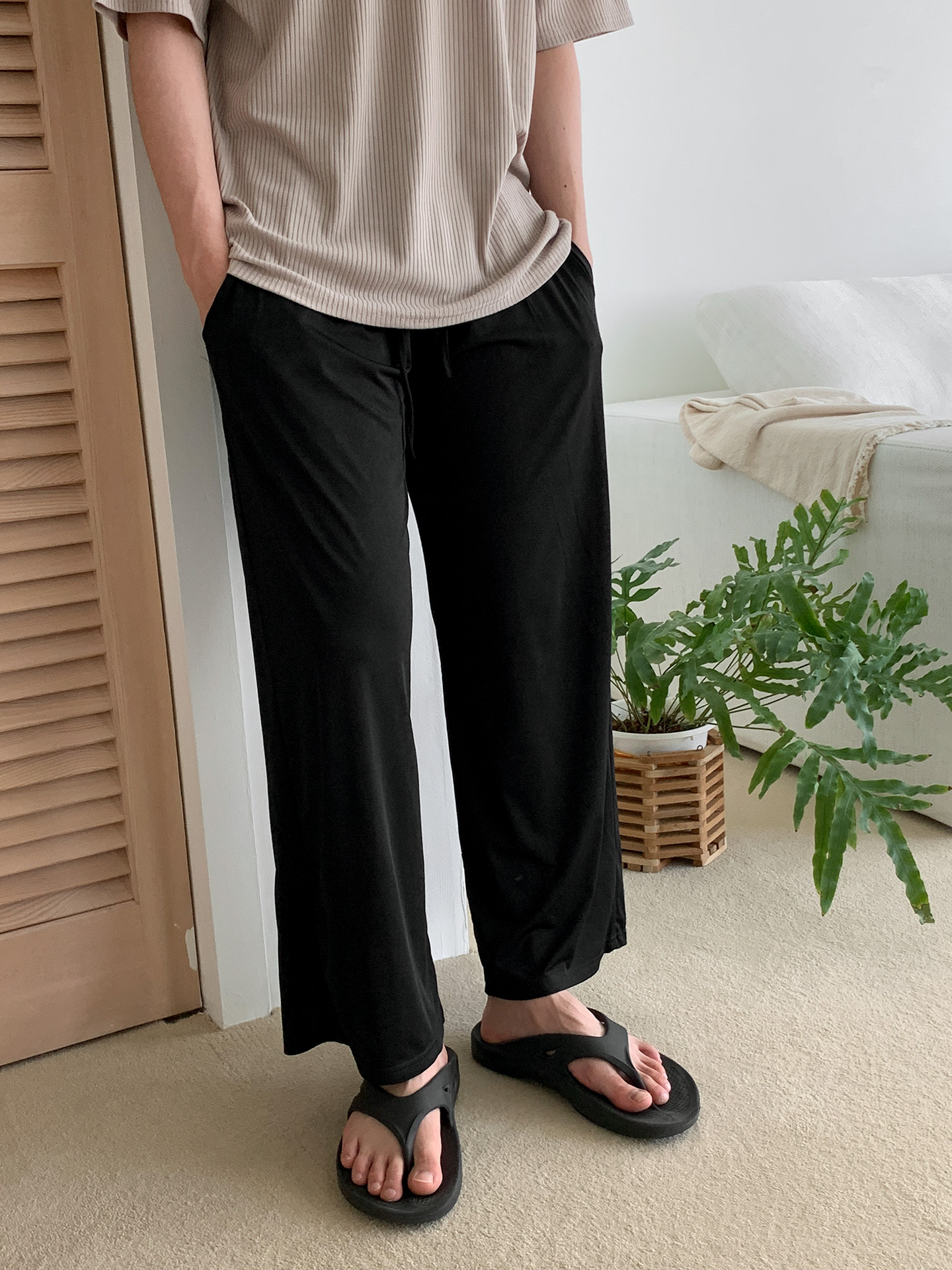 냉장고슬랙스 남자냉장고바지 와이드팬츠 통큰 벌룬 아이스 여름 쿨링팬츠 - 상품 이미지