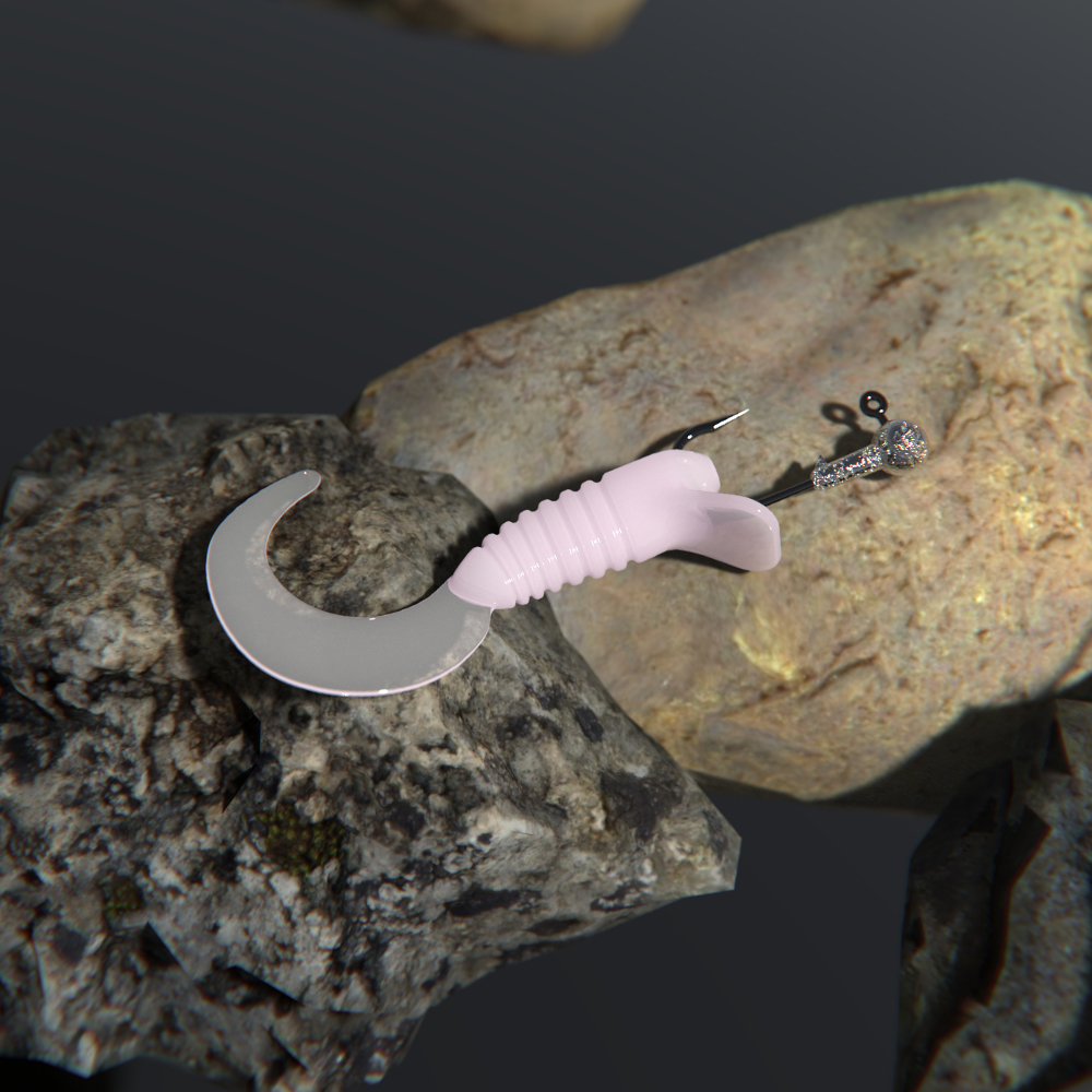 텐지 립그럽 씨테일 그럽웜 플로팅 웜 2.5인치 본글리터, 6.35cm - 상세 이미지 2