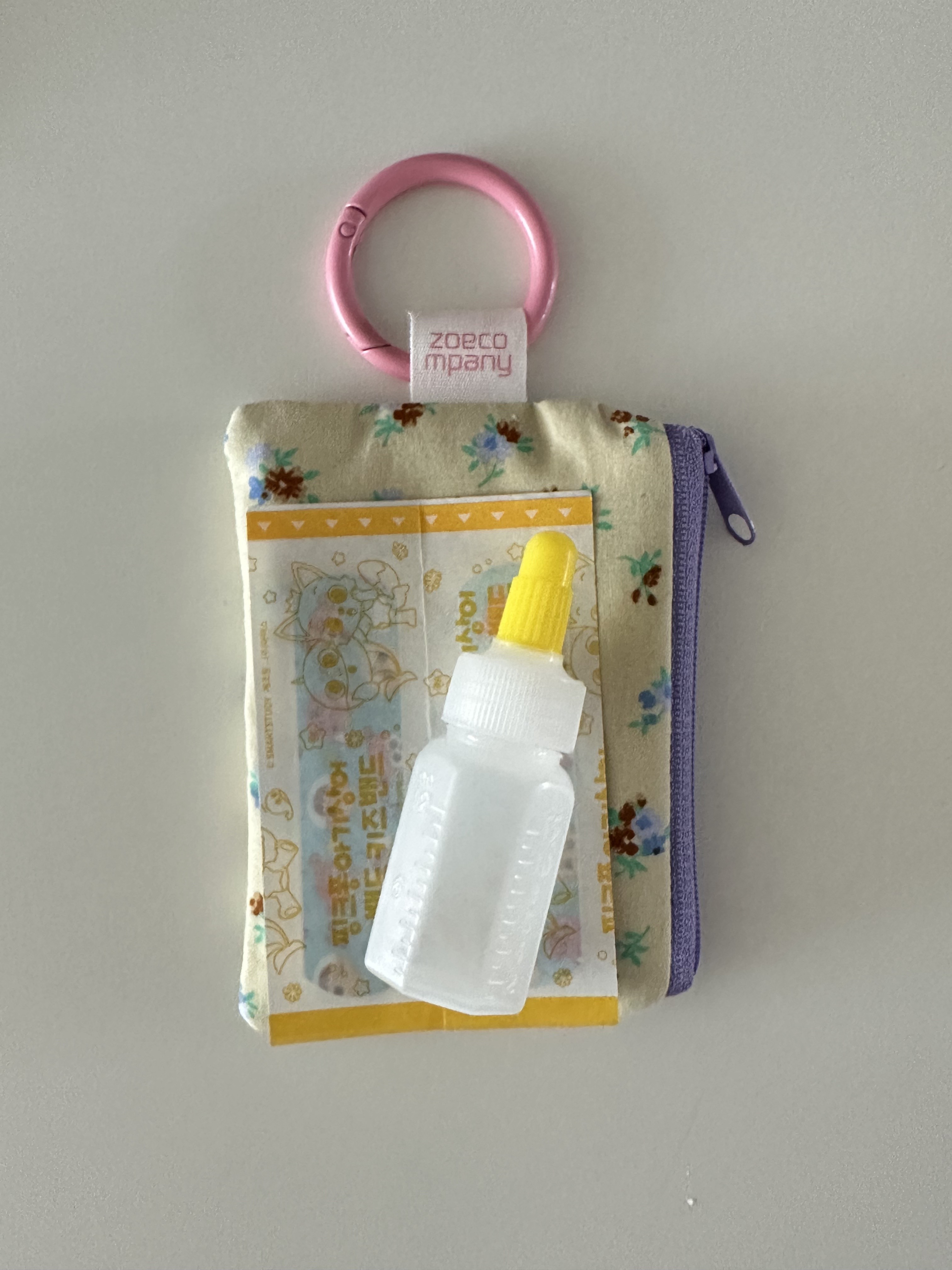 오해피 미니 파우치 화장품 여성용품 립스틱 차키 키링