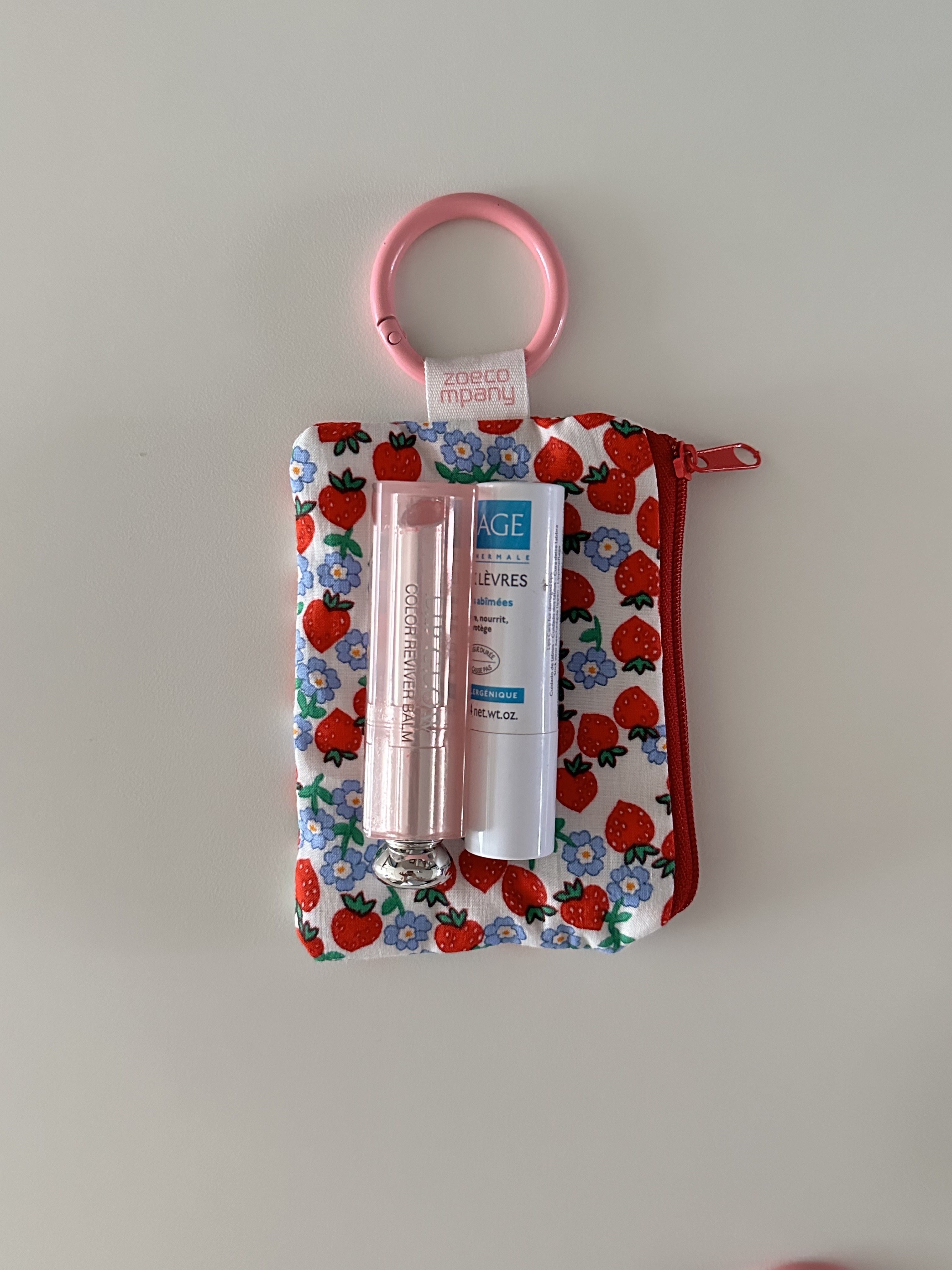 오해피 미니 파우치 화장품 여성용품 립스틱 차키 키링