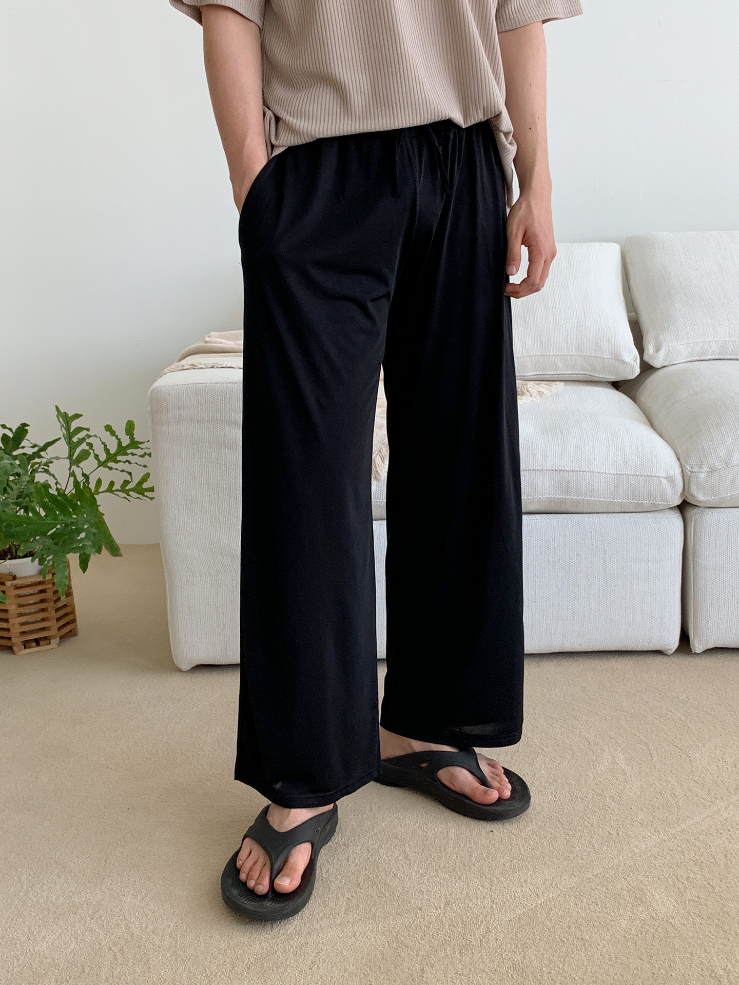 냉장고슬랙스 남자냉장고바지 와이드팬츠 통큰 벌룬 아이스 여름 쿨링팬츠 - 상세 이미지 5