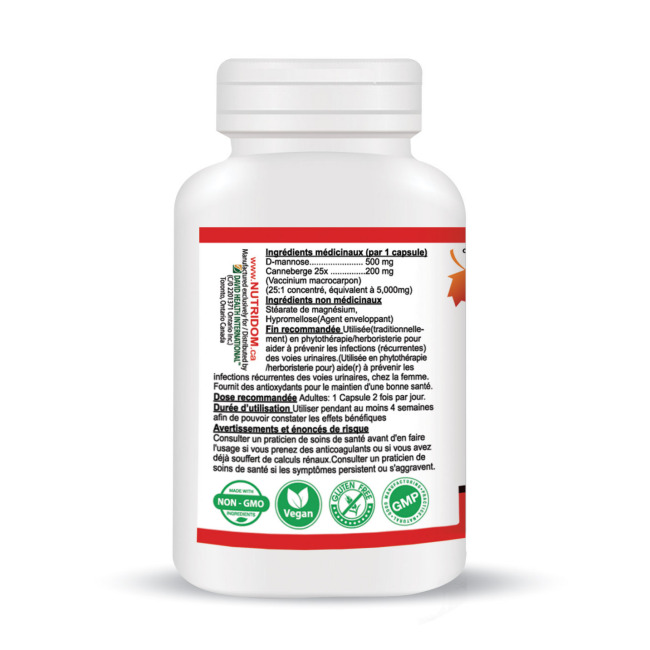뉴트리돔 여성용 만노즈 디만노스 500mg 고농축 크랜베리 5000mg 60캡슐, 1개 이미지 6