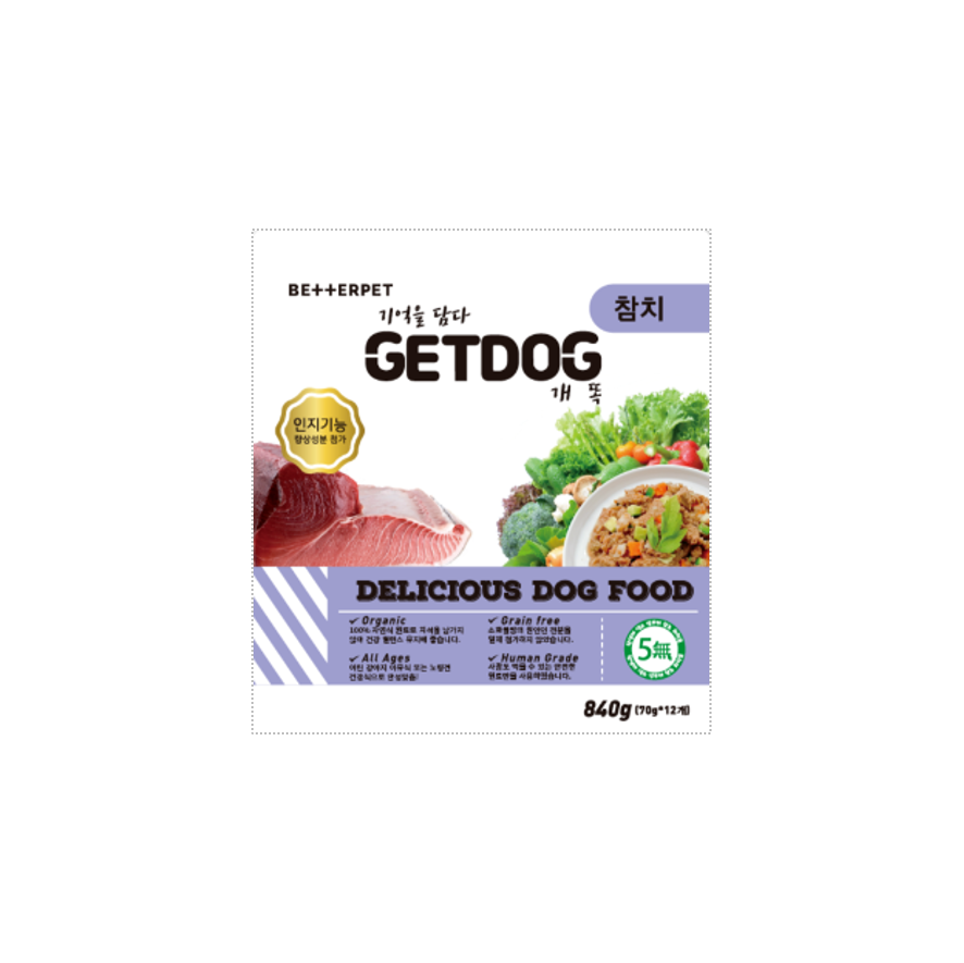 베러펫 개똑 강아지 습식사료 주식 파우치 소고기+오리+참치 70g, 36개 - 상세 이미지 4
