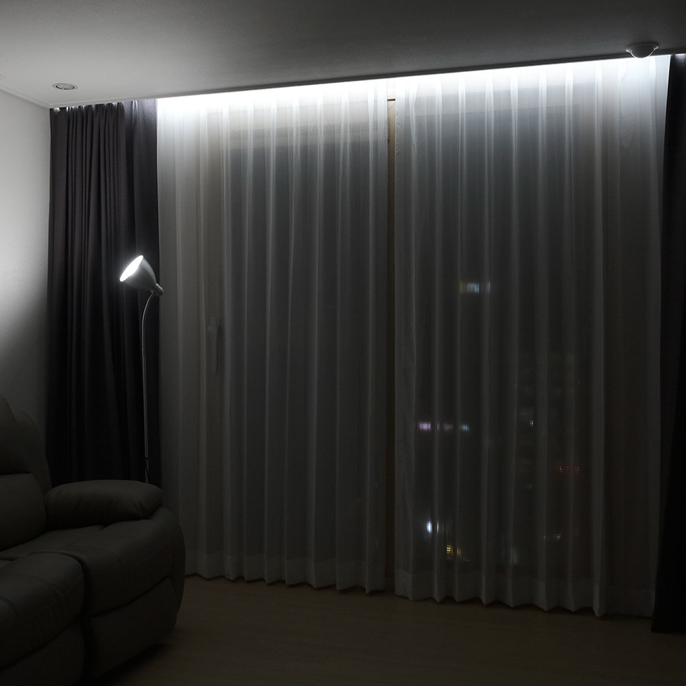 헤이홈 스마트 전동커튼 SET(레일, 모터 포함) 원격제어 양쪽열림 0cm~150cm