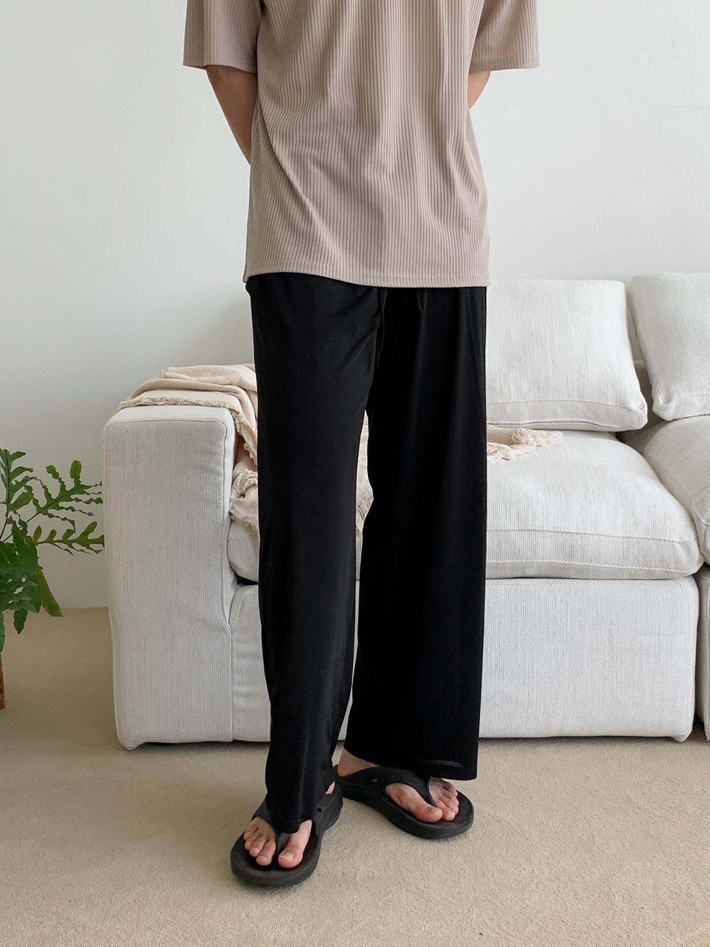 냉장고슬랙스 남자냉장고바지 와이드팬츠 통큰 벌룬 아이스 여름 쿨링팬츠 - 상세 이미지 3