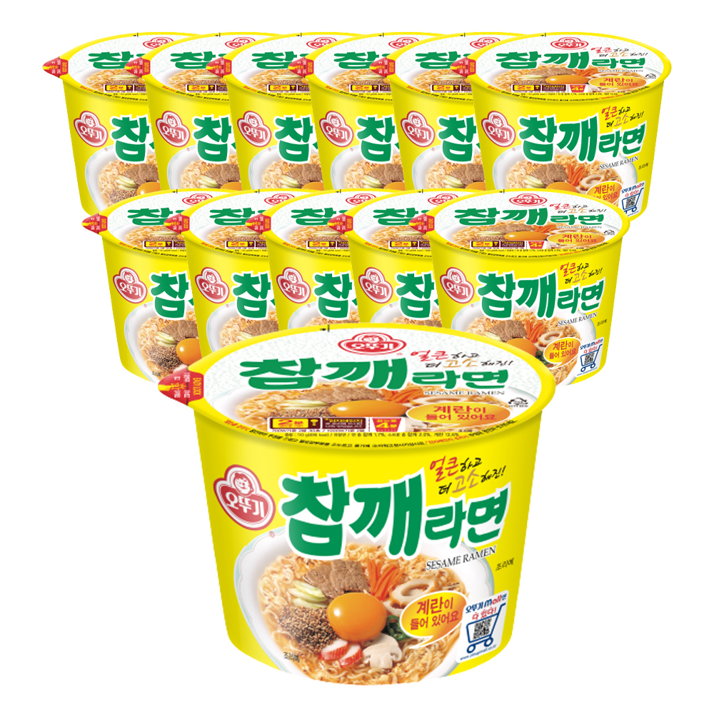 오뚜기 참깨라면 큰컵라면 110g, 12개