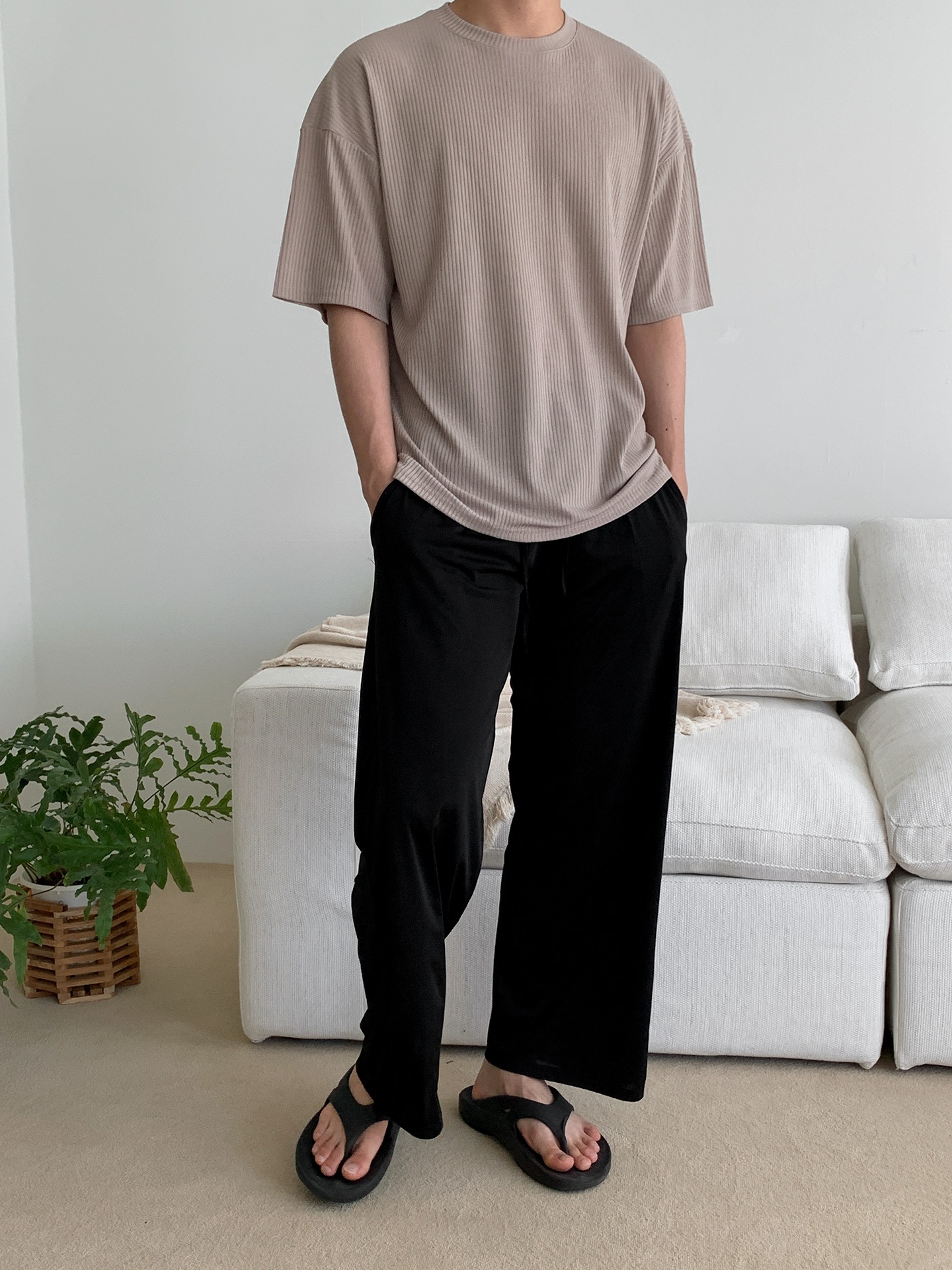 냉장고슬랙스 남자냉장고바지 와이드팬츠 통큰 벌룬 아이스 여름 쿨링팬츠 - 상세 이미지 4