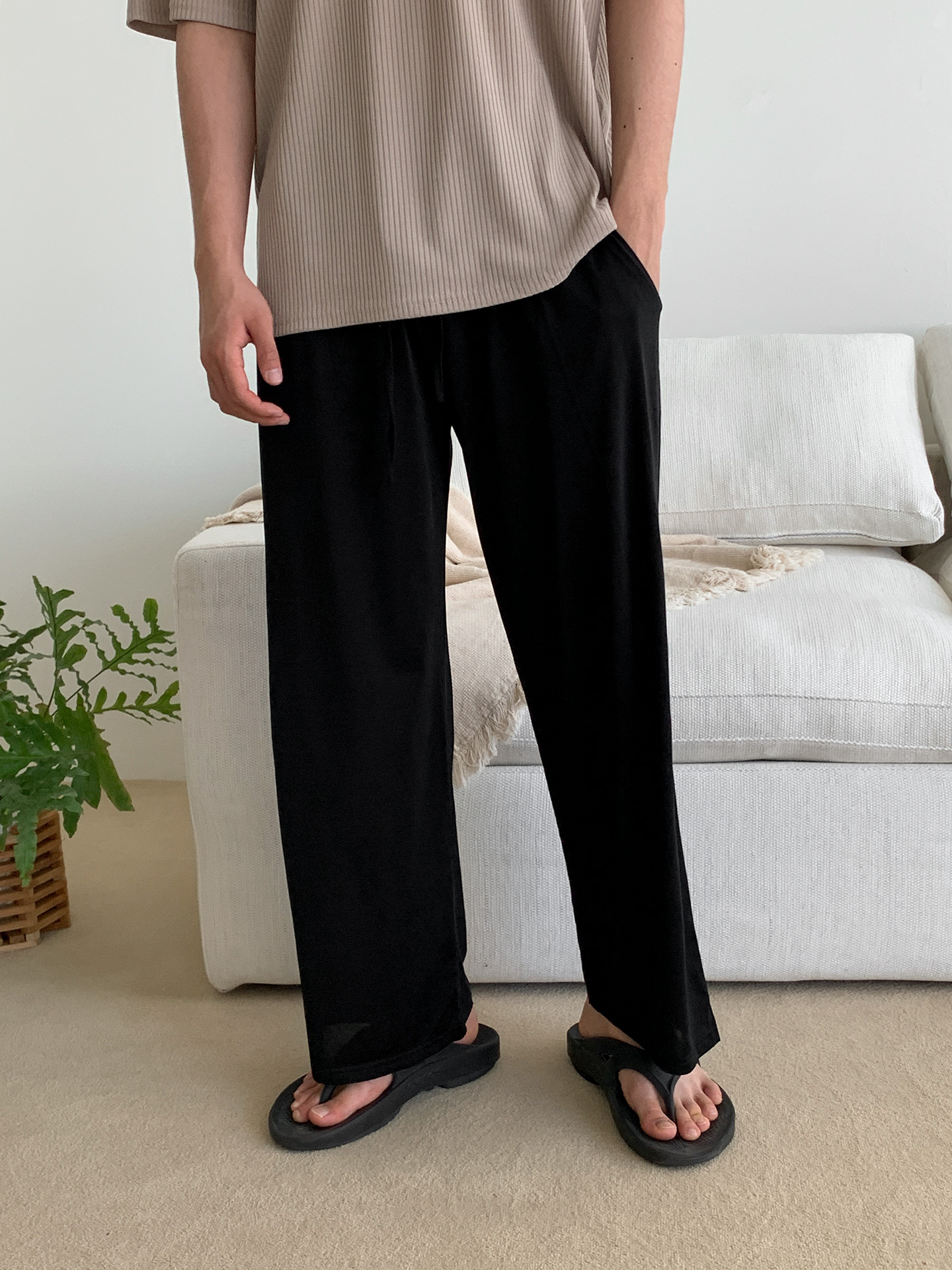 냉장고슬랙스 남자냉장고바지 와이드팬츠 통큰 벌룬 아이스 여름 쿨링팬츠 - 상세 이미지 2