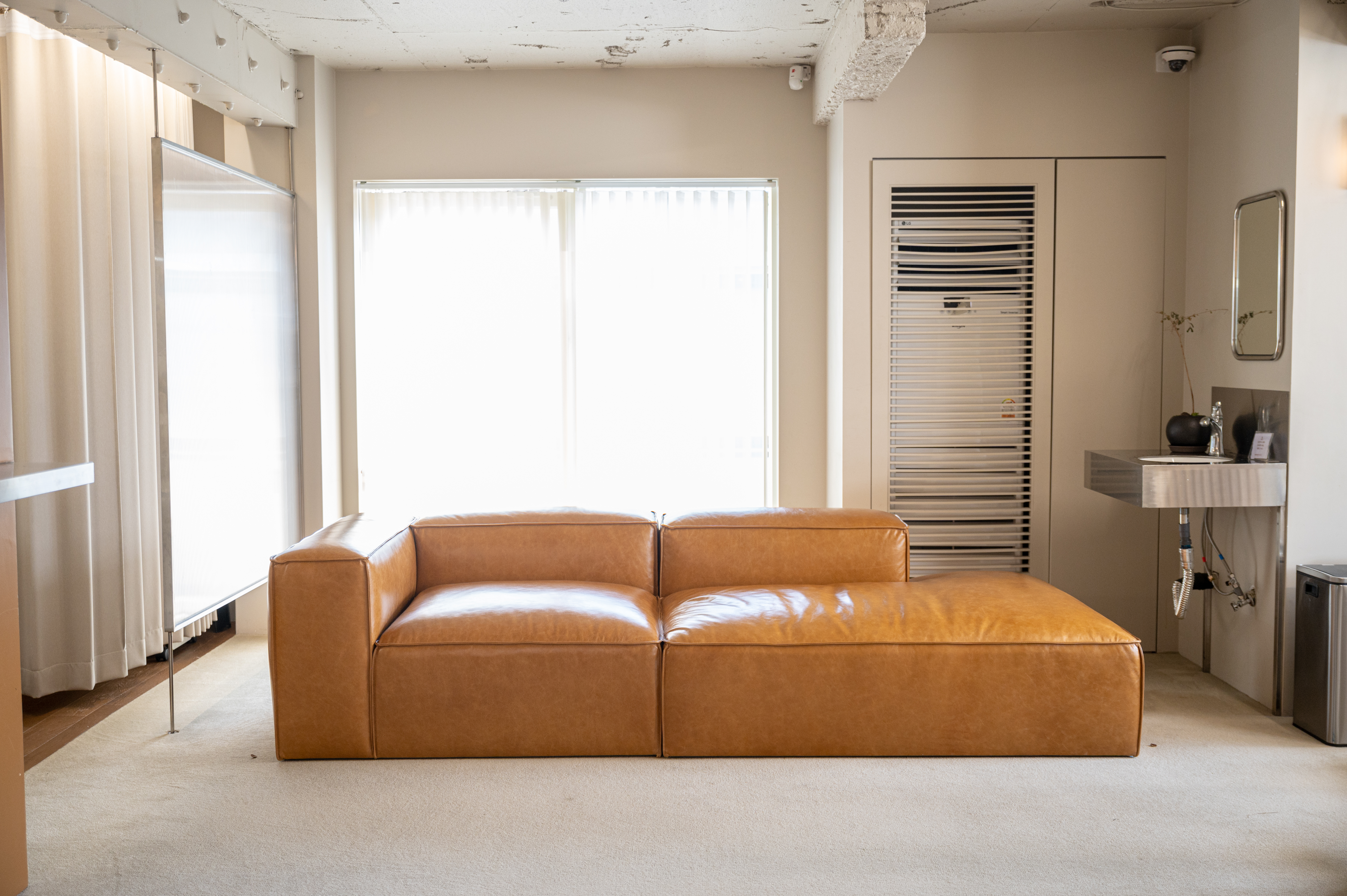 옐로우라이트 PH 20 이태리 내추럴 통가죽 모듈 천연면피 전체가죽 4인소파  기본 A모듈 빈티지가죽