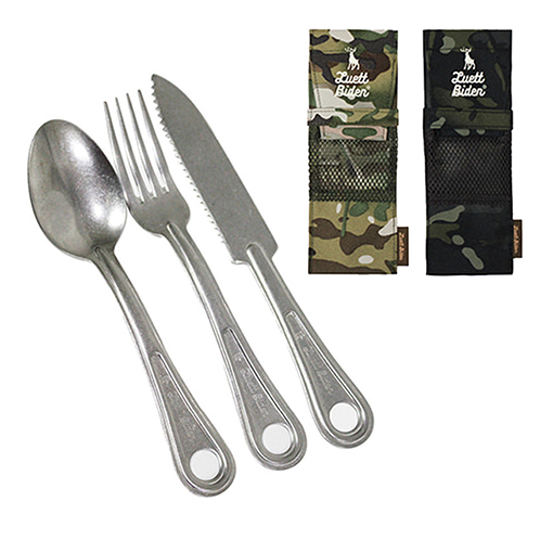 루엣비든 빈티지 ARMY 커트러리 세트 캠핑 나이프 포크 아웃도어 식기 커틀러리 멀티카모 이미지 7