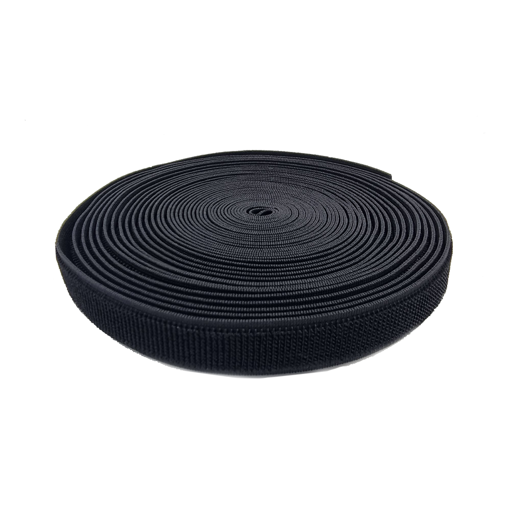 폭 2.5cm 국산 늘어나는 탄성 신축 탄력벨크로 스트랩 찍찍이밴드 검정색 25M x 1롤