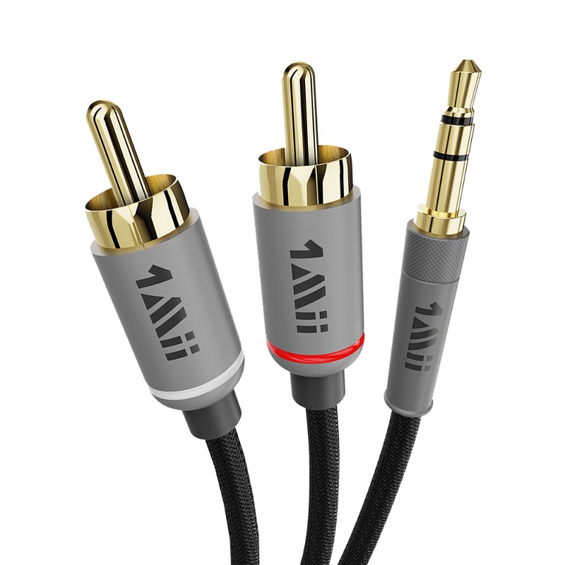 원미 프리미엄 3.5mm to 2 RCA 오디오 케이블, 1Mii CB103 - 상품 이미지