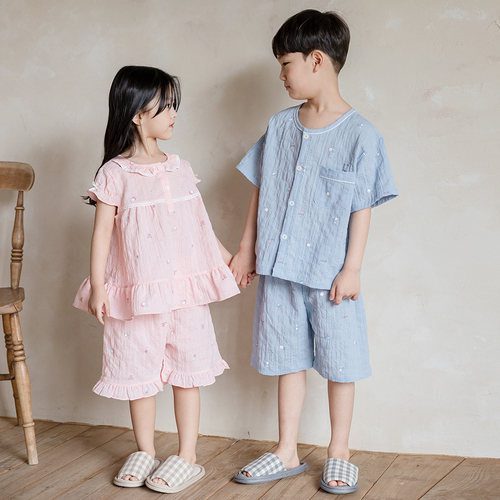 유아 아동 여름 반팔 잠옷 예쁜 주니어 파자마 M바캉스(카바링면) - 상세 이미지 3