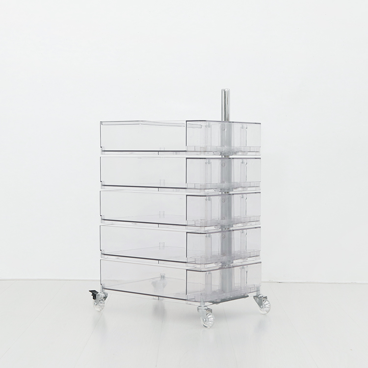 빙그리 회전서랍 트롤리 5단 투명화이트 1633.8761