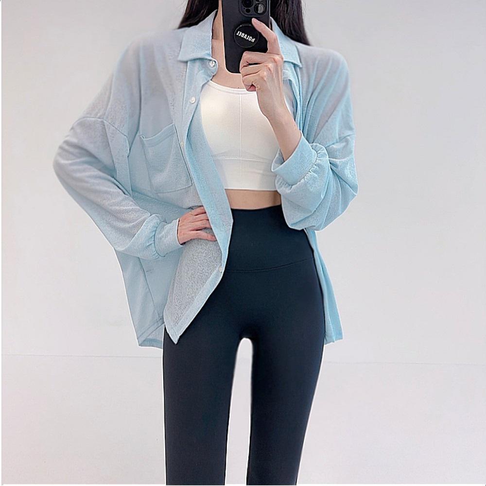 로라벨 슬릿 박시 박스 루즈핏 셔츠 남방 여름 블라우스 거즈 시스루 비치 썸머 롱 오버핏