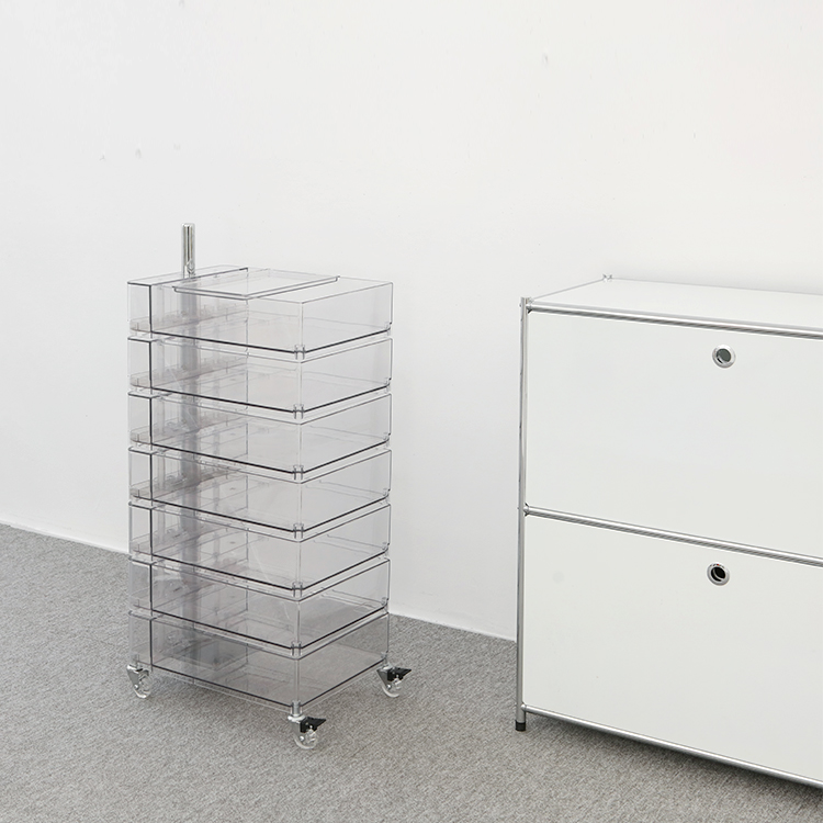 빙그리 회전서랍 트롤리 7단 투명화이트 6522.3514