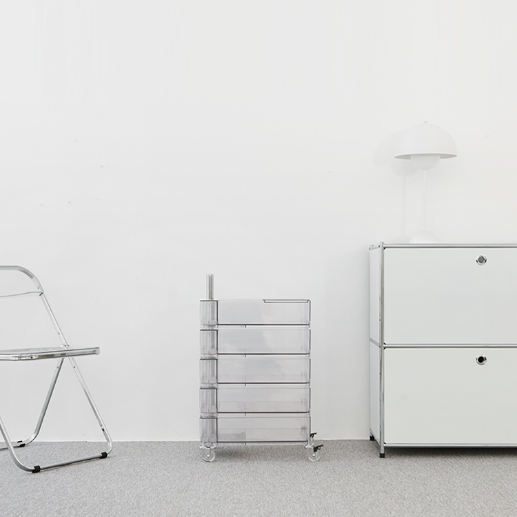 빙그리 회전서랍 트롤리 5단 투명화이트 1633.8761