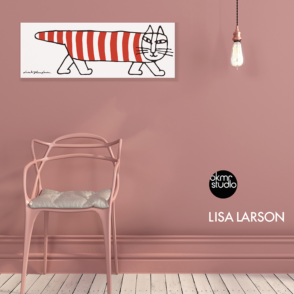 리사라르손 레드냥이 캔버스 패브릭 그림 액자 - 상세 이미지 4