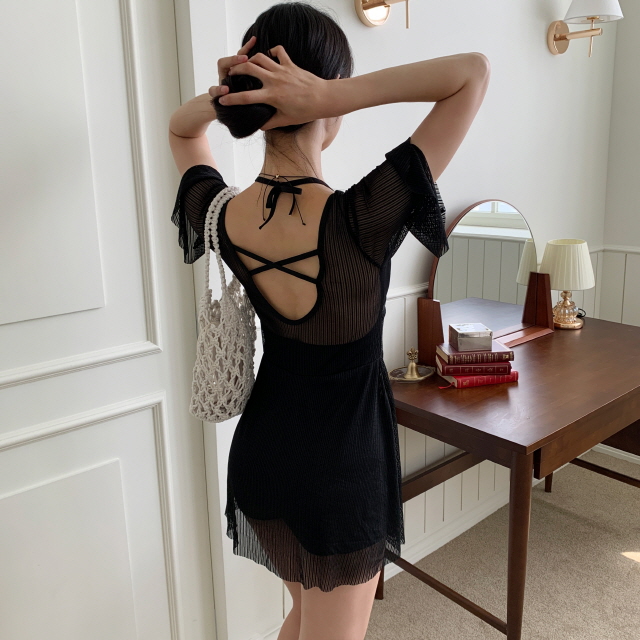 ❤️당일출고/원가이하세일❤️ 모노키니 비키니 원피스 치마 플레어 체형커버 커버업 래쉬가드 휴양지 호캉스 바다 여름 휴가 해외여행 수영복 상세 이미지 32