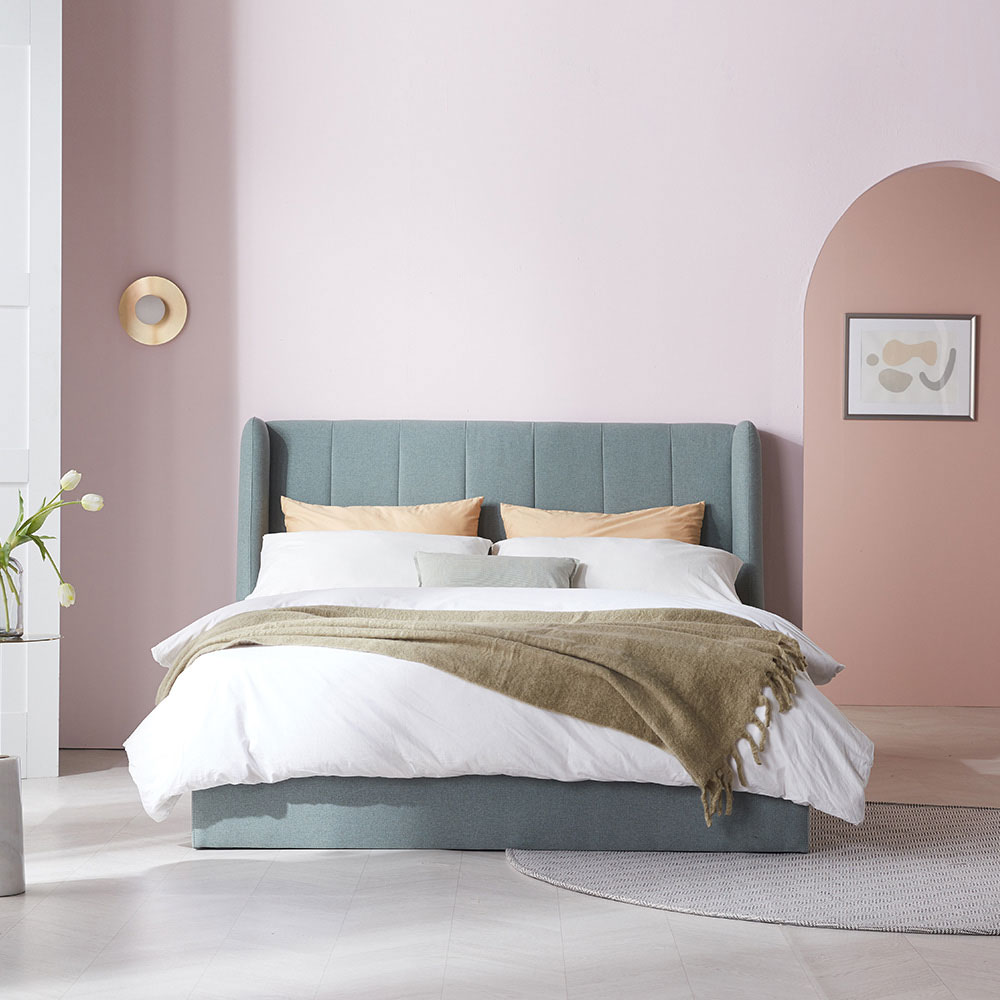 슬립퍼 허그 신혼 부부 패브릭 저상형 침대 프레임 LK 라지킹 사이즈 침대