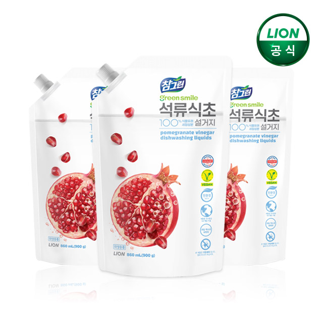 참그린 석류식초 주방세제 860ml 리필 3개