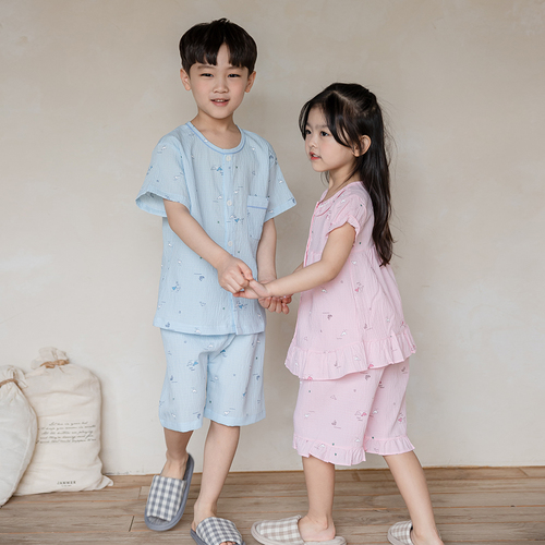 유아 아동 여름 반팔 잠옷 예쁜 주니어 파자마 M돌핀(스판인견) - 상세 이미지 3