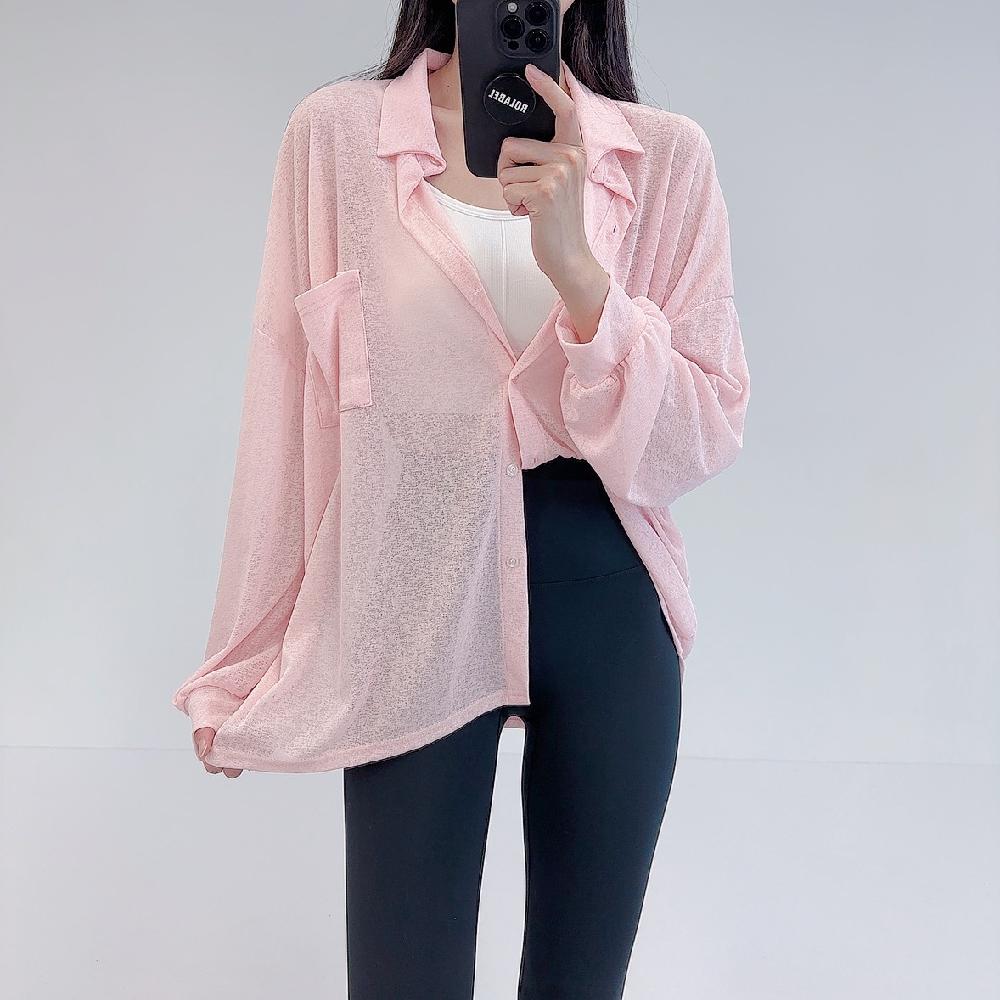 로라벨 슬릿 박시 박스 루즈핏 셔츠 남방 여름 블라우스 거즈 시스루 비치 썸머 롱 오버핏 이미지 2