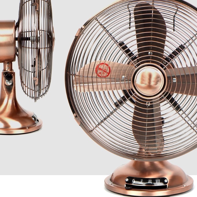 빈티지 메탈 황동선풍기 스틸 책상위 데스크 레트로선풍기 이미지 3