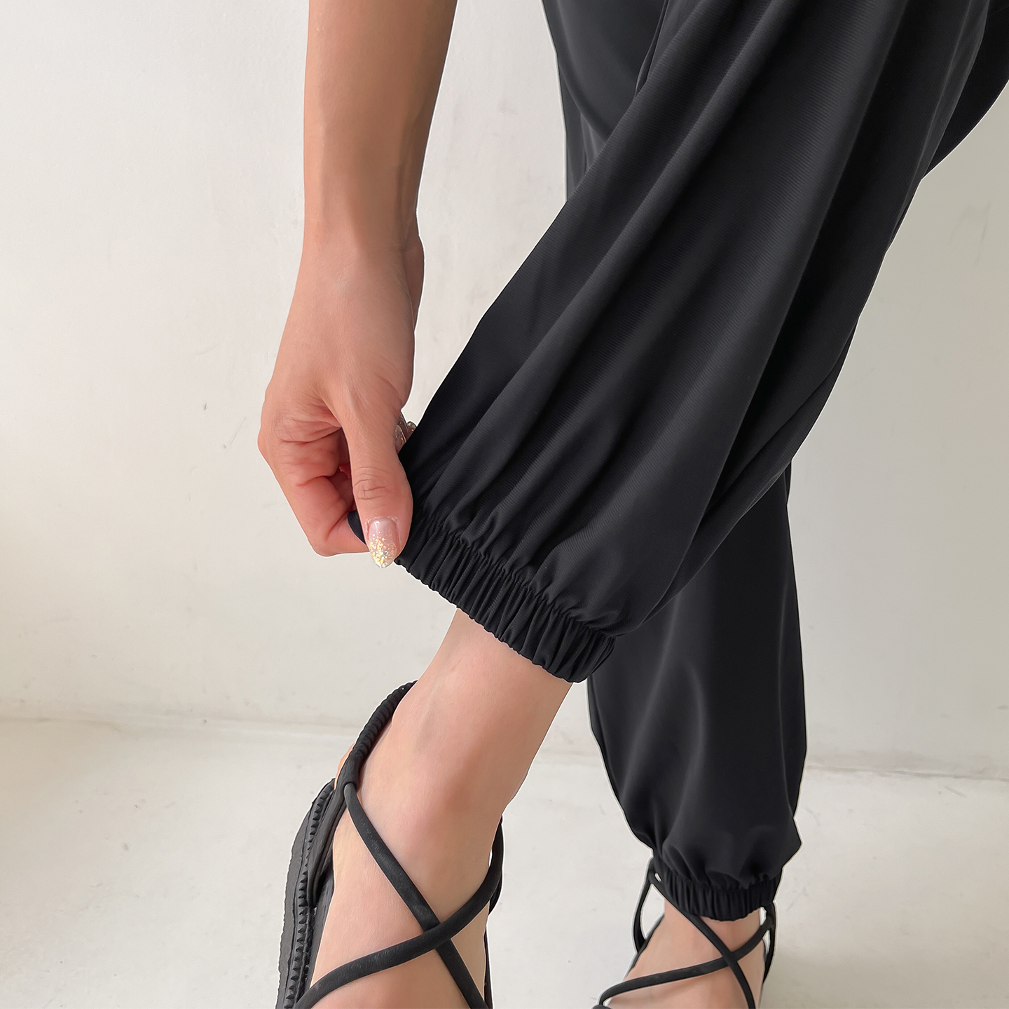 여성 냉장고바지 냉감 쿨링 아이스 쿨 와이드 팬츠 조거 통 롱 밴딩 여름 - 상세 이미지 4