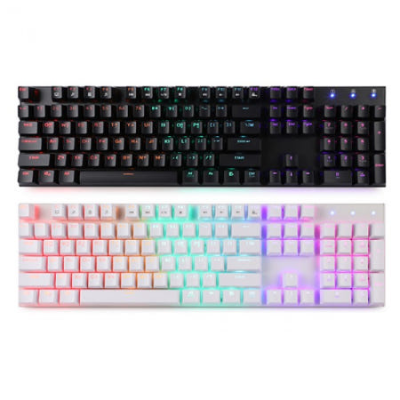 ABKO K640 한영 이중사출 키캡 레인보우 LED 게이밍 오테뮤 방청축 (적축)