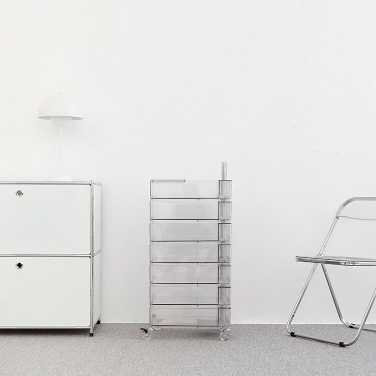 빙그리 회전서랍 트롤리 7단 투명화이트 6522.3514