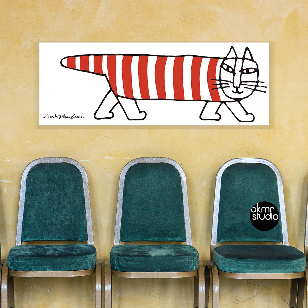 리사라르손 레드냥이 캔버스 패브릭 그림 액자 - 상세 이미지 3