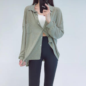 로라벨 슬릿 박시 박스 루즈핏 셔츠 남방 여름 블라우스 거즈 시스루 비치... 착용 후기 | 사이즈/핏 총정리 - 상품 이미지 4