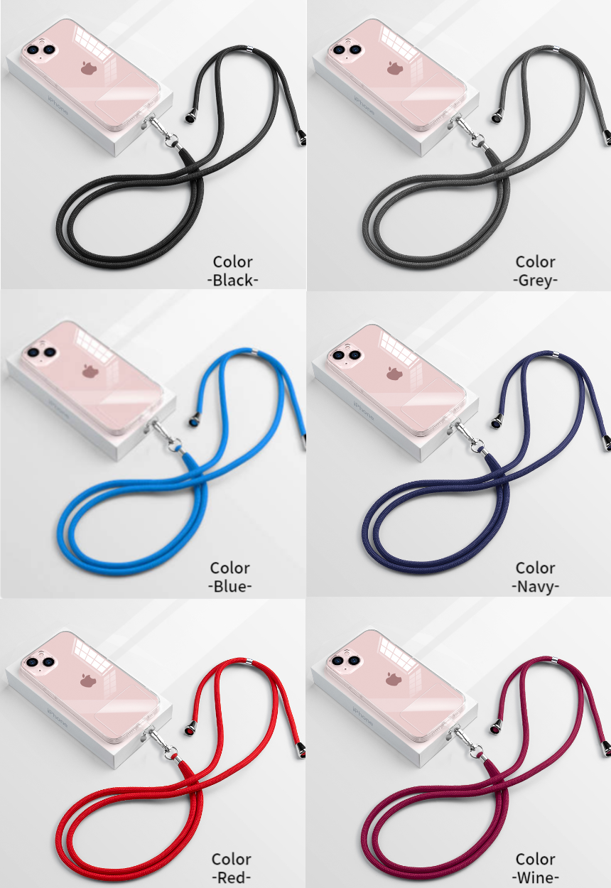 폰인럽 길이조절 크로스 숄더 목걸이 도난방지 탈부착형 태그홀더 패치 휴대폰스트랩