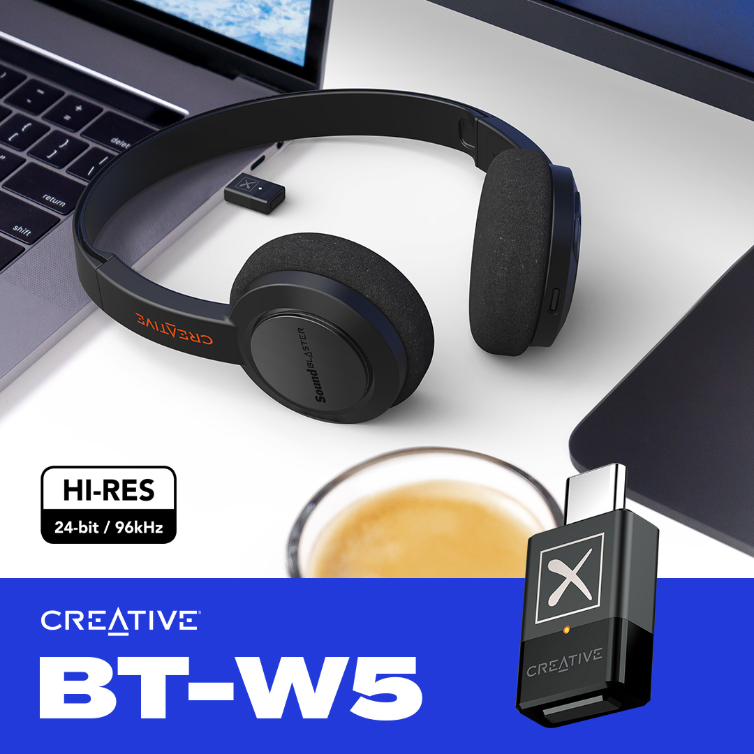 크리에이티브 BT-W5 블루투스 5.3 동글, APT-X ADAPTIVE 24/96kHz