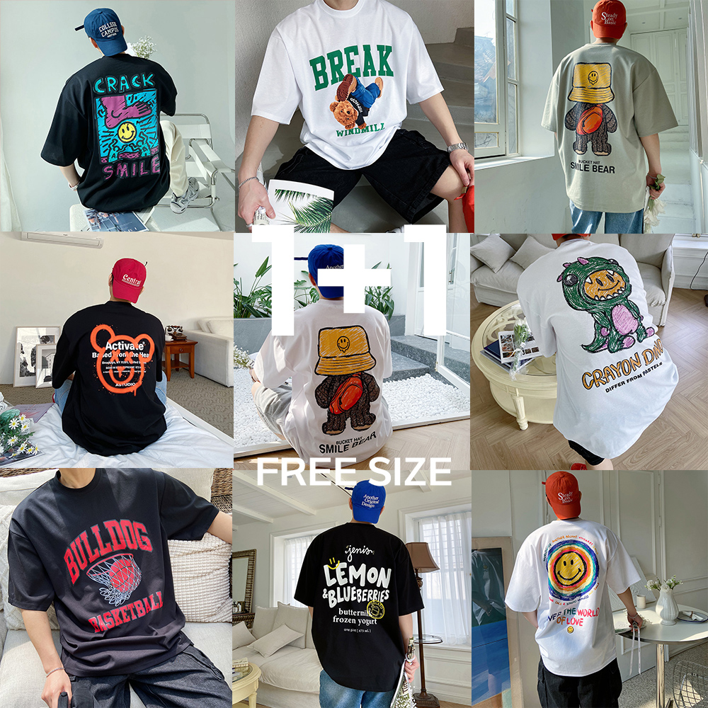 1+1 프린팅반팔티 쿨티셔츠 60종 - 상품 이미지