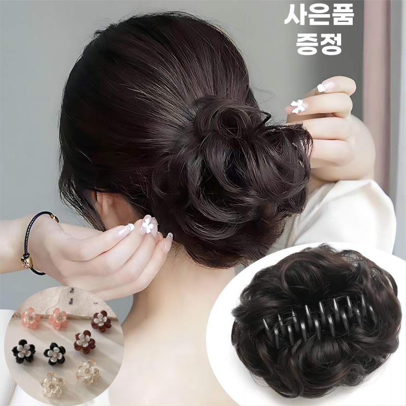 애니윙 가발 부분가발 올림머리 혼주 여자 똥머리 가발 - 상품 이미지