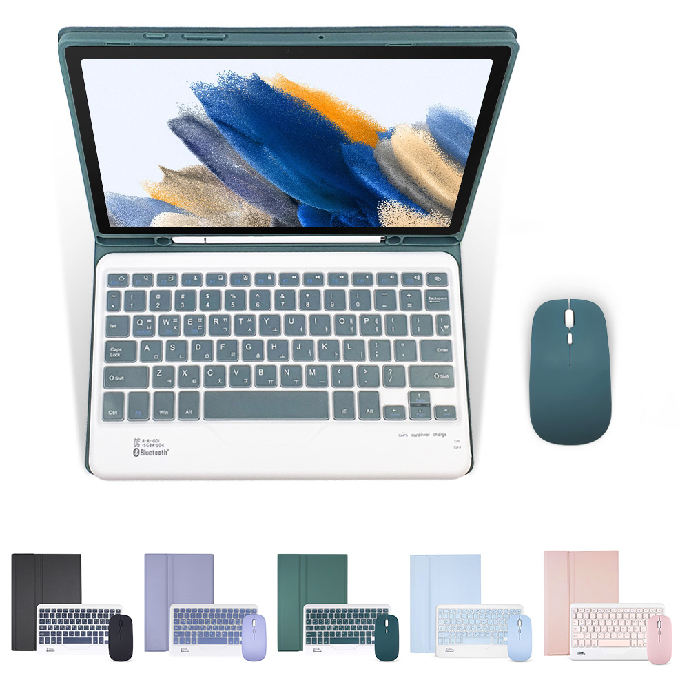 갤럭시탭A8 2022 10.5 콤비 케이스 블루투스 키보드 마우스 x200 x205