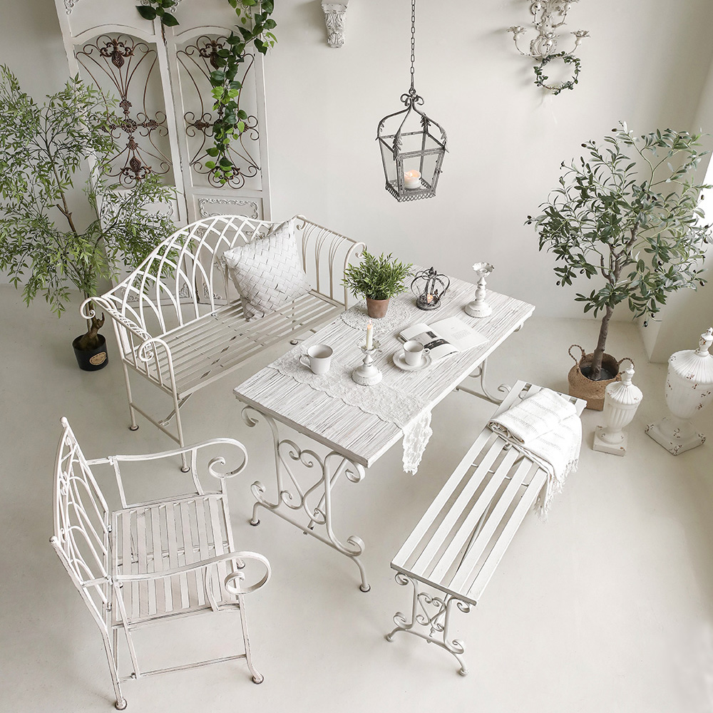 몬테스 가든 빈티지 철제 테라스 벤치 의자 야외 카페 정원 공원 아웃도어 가구