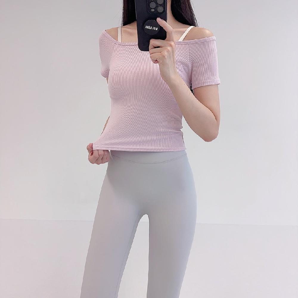 로라벨 밀트 필라테스복 여성 요가복 필라테스 요가 상의 옷 커버업 운동복 여름 반팔 크롭 - 상세 이미지 3