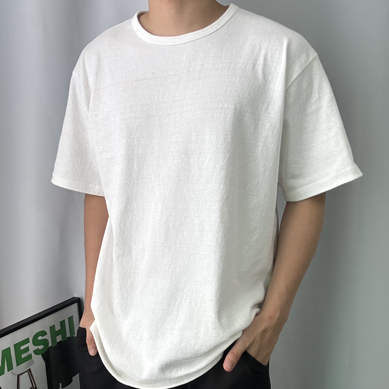 남자흰티 10수반팔 두꺼운반팔티 - 상세 이미지 2